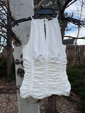 Moda International (Victoria's Secret) ivory glam top built-in bra sz XS-S